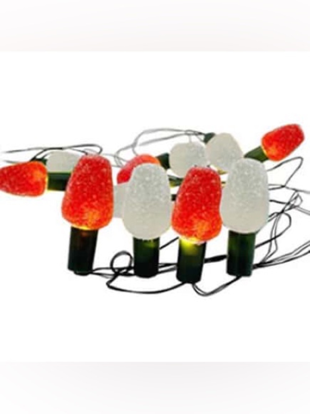 Celebrations LED Red and White Holiday Gumdrop String Lights 7ft